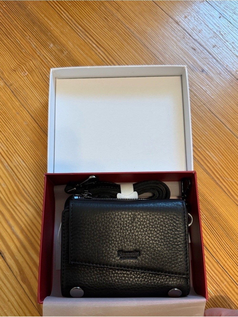Hammitt Levy Black Leather Crossbody Wallet NWT